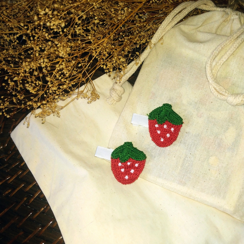Charming Strawberry Hair Clips for Kids